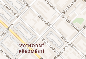 Úslavská v obci Plzeň - mapa ulice
