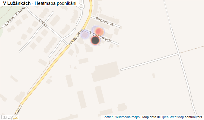 Mapa V Lužánkách - Firmy v ulici.