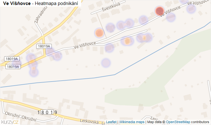 Mapa Ve Višňovce - Firmy v ulici.