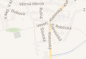 Veveří v obci Plzeň - mapa ulice