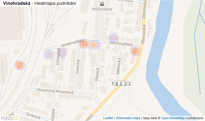 Mapa Vinohradská - Firmy v ulici.