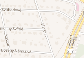 Vlastina v obci Plzeň - mapa ulice