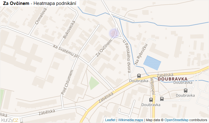 Mapa Za Ovčínem - Firmy v ulici.