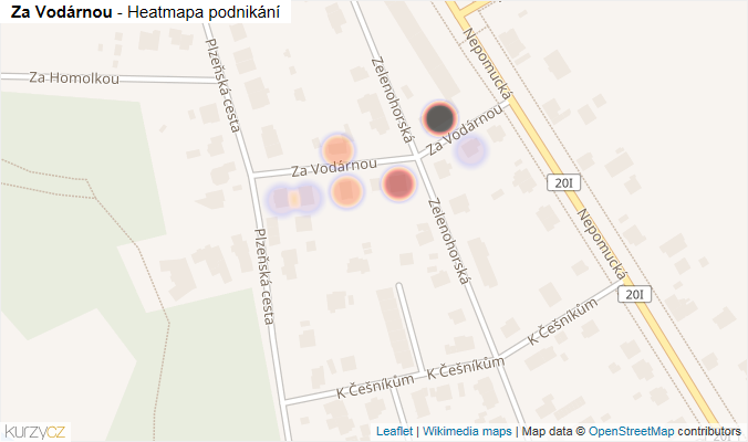 Mapa Za Vodárnou - Firmy v ulici.