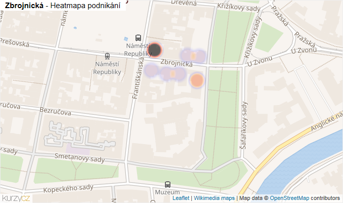 Mapa Zbrojnická - Firmy v ulici.