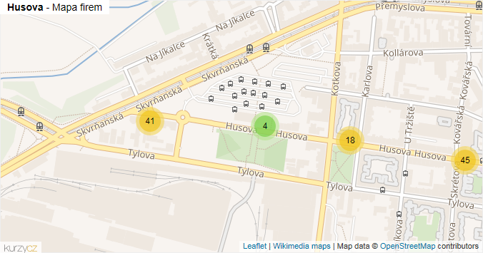 Mapa Husova - Firmy v ulici.