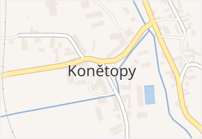 Konětopy v obci Pnětluky - mapa části obce