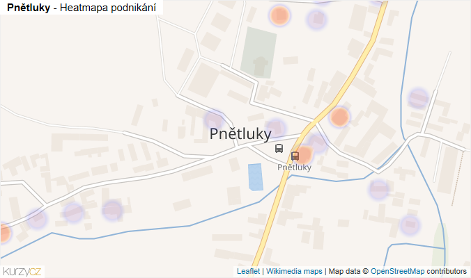 Mapa Pnětluky - Firmy v části obce.