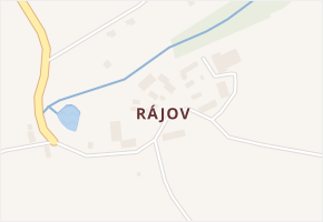 Rájov v obci Pňovany - mapa části obce