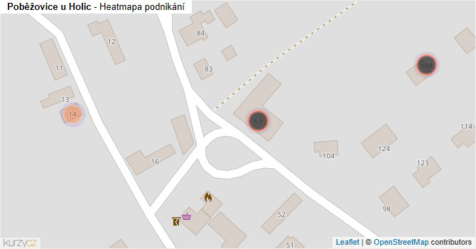 Poběžovice u Holic - mapa podnikání