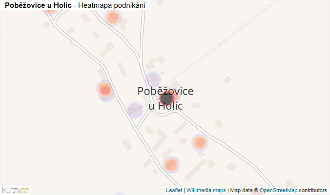 Mapa Poběžovice u Holic - Firmy v části obce.