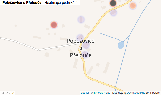 Mapa Poběžovice u Přelouče - Firmy v části obce.
