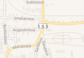 Augustinova v obci Poběžovice - mapa ulice