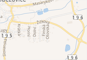 Finská v obci Poběžovice - mapa ulice