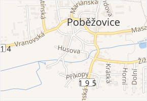 Husova v obci Poběžovice - mapa ulice