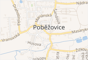 náměstí Míru v obci Poběžovice - mapa ulice