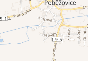 Příkopy v obci Poběžovice - mapa ulice