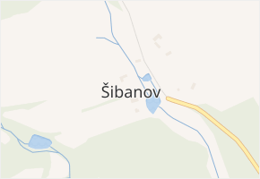 Šibanov v obci Poběžovice - mapa části obce