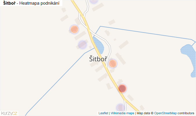 Mapa Šitboř - Firmy v části obce.