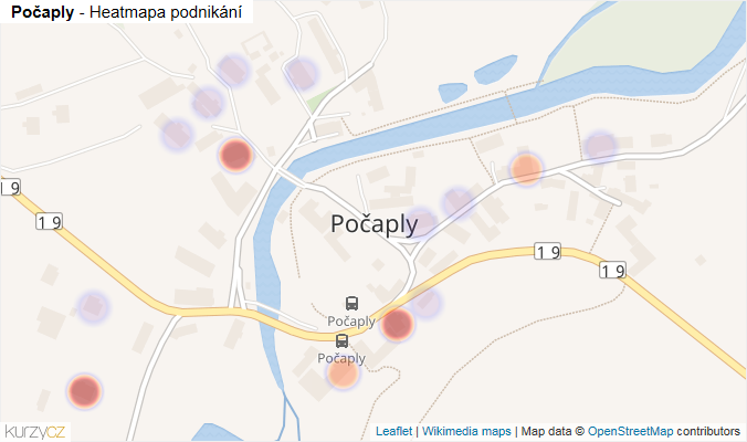 Mapa Počaply - Firmy v části obce.