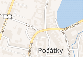 Horní v obci Počátky - mapa ulice