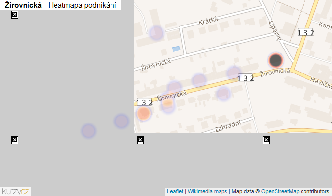 Mapa Žirovnická - Firmy v ulici.