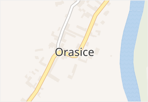Orasice v obci Počedělice - mapa části obce