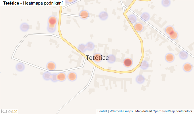 Mapa Tetětice - Firmy v části obce.