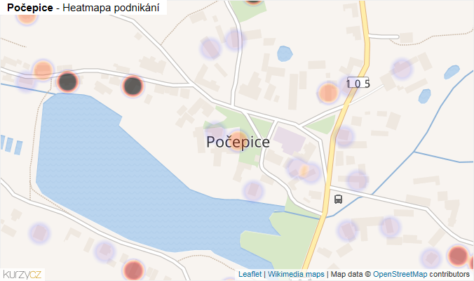 Mapa Počepice - Firmy v části obce.