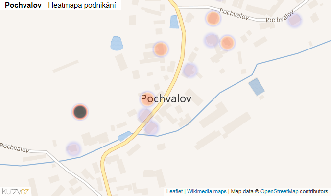 Mapa Pochvalov - Firmy v části obce.
