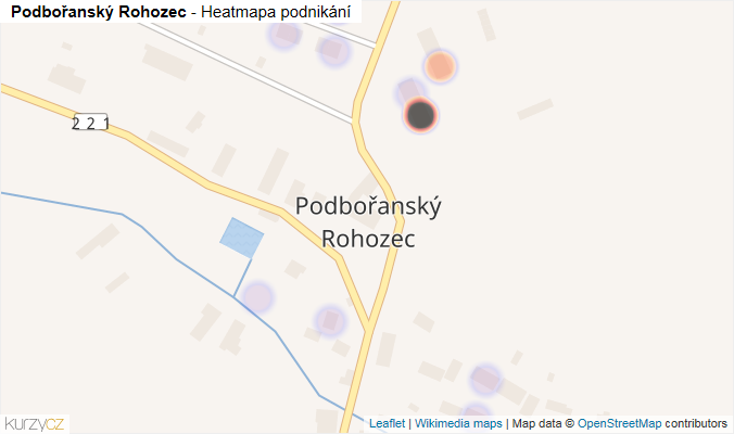 Mapa Podbořanský Rohozec - Firmy v části obce.
