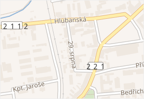 29. srpna v obci Podbořany - mapa ulice