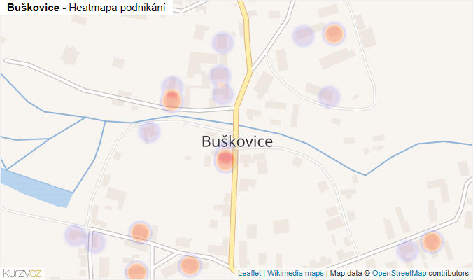 Mapa Buškovice - Firmy v části obce.