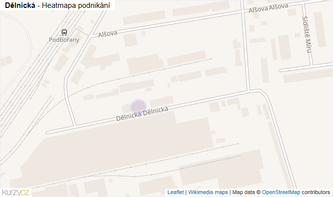 Mapa Dělnická - Firmy v ulici.