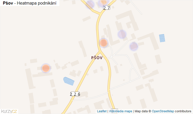 Mapa Pšov - Firmy v části obce.