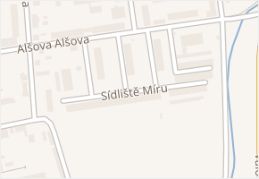 Sídliště Míru v obci Podbořany - mapa ulice