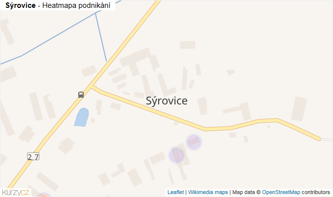 Mapa Sýrovice - Firmy v části obce.