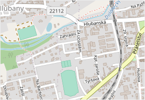 Za Učilištěm v obci Podbořany - mapa ulice