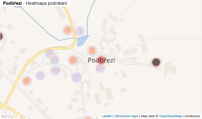 Mapa Podbřezí - Firmy v části obce.