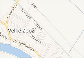 1. máje v obci Poděbrady - mapa ulice