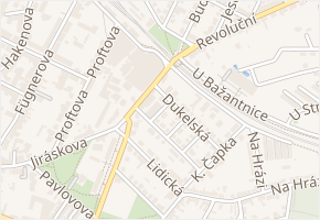 Boženy Němcové v obci Poděbrady - mapa ulice