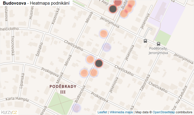 Mapa Budovcova - Firmy v ulici.