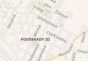 Chelčického v obci Poděbrady - mapa ulice