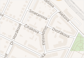 Čihákova v obci Poděbrady - mapa ulice