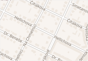 Hellichova v obci Poděbrady - mapa ulice