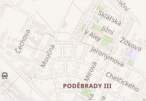 Husinecká v obci Poděbrady - mapa ulice