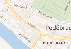 Husova v obci Poděbrady - mapa ulice