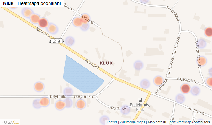 Mapa Kluk - Firmy v části obce.