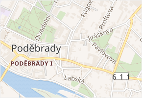 Komenského v obci Poděbrady - mapa ulice