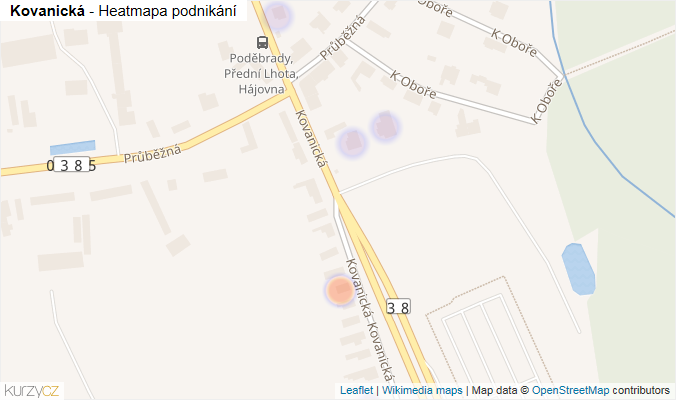 Mapa Kovanická - Firmy v ulici.